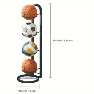 4 Tier Black Metal Sports Ball Organizer