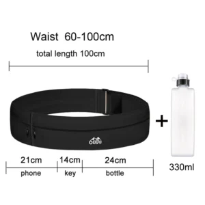 Sports Running Belt – Waist Bag with Water Bottle Holder & Phone Pouch