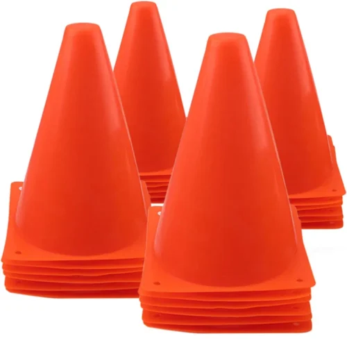 Red Mini Traffic Cones – 5-Piece Sports & Driving Practice Cone Set