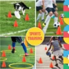 S9335fd67719b4ee89df1fd1e55fa7a26A.webp Red Mini Traffic Cones – 5-Piece Sports & Driving Practice Cone Set