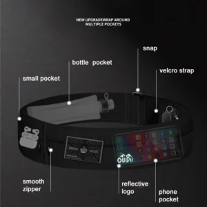 Sports Running Belt – Waist Bag with Water Bottle Holder & Phone Pouch