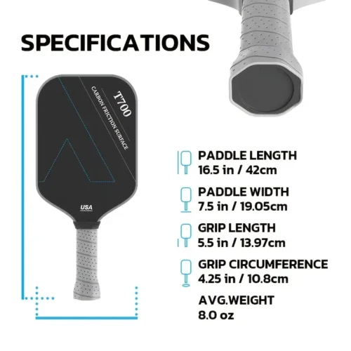 High-Grip Carbon Fiber T700 Pickleball Paddle